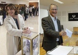 La actual rectora Eva Ferreira y Joxerramon Bengoetxea votan esta mañana en el campus de Sarriko y en la facultad de Derecho de San Sebastián, respectivamente.