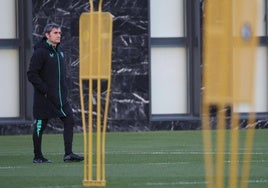 Valverde durante un entrenamiento de esta semana en Lezama.