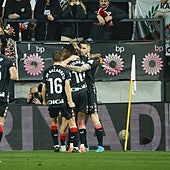 La euforia de Sancet tras su doblete: «Vamos a soñar con la Champions»