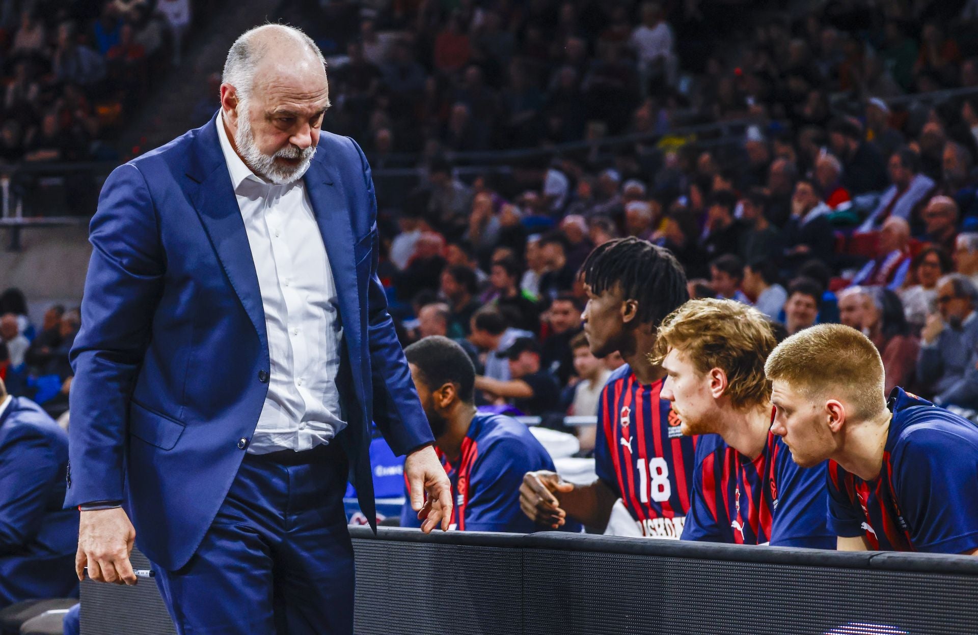 Pablo Laso, durante un momento del partido ante el Fenerbahce.