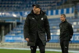 Coudet, en su primer entrenamiento con el Alavés.