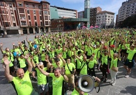 La asociación Apnabi, en una marcha de apoyo al colectivo celebrada este año en Barakaldo.