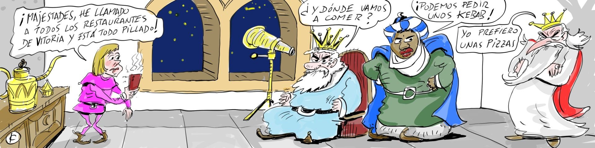 La viñeta de Cerrajería sobre el cartel de 'completo' en los restaurantes de Vitoria