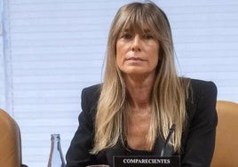 Begoña Gómez durante su comparecencia en la Asamblea de Madrid.