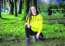 Laia Cariñanos, antes de empezar su entrenamiento de ayer en Fadura.