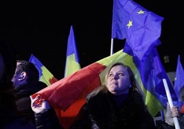 Manifestación proeuropea en Bucarest.