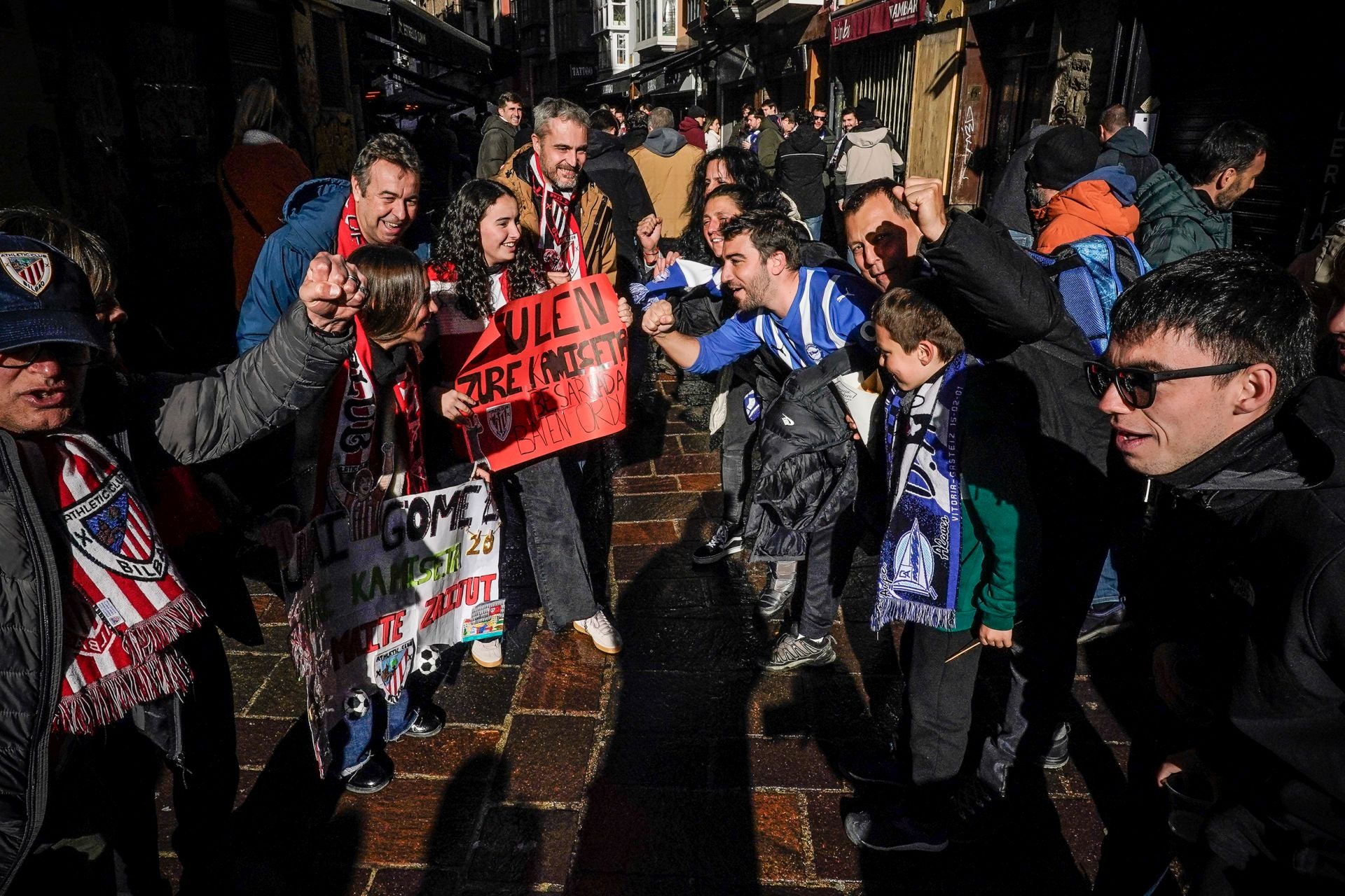 El ambiente previo del derbi