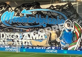 Imagen del tifo en Mendizorroza.