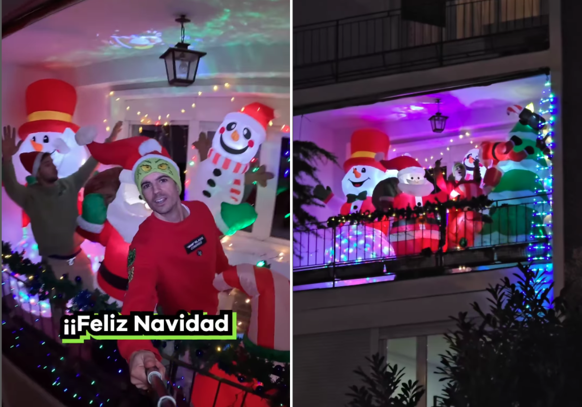 Un influencer se propone tener la decoración navideña más llamativa de Madrid