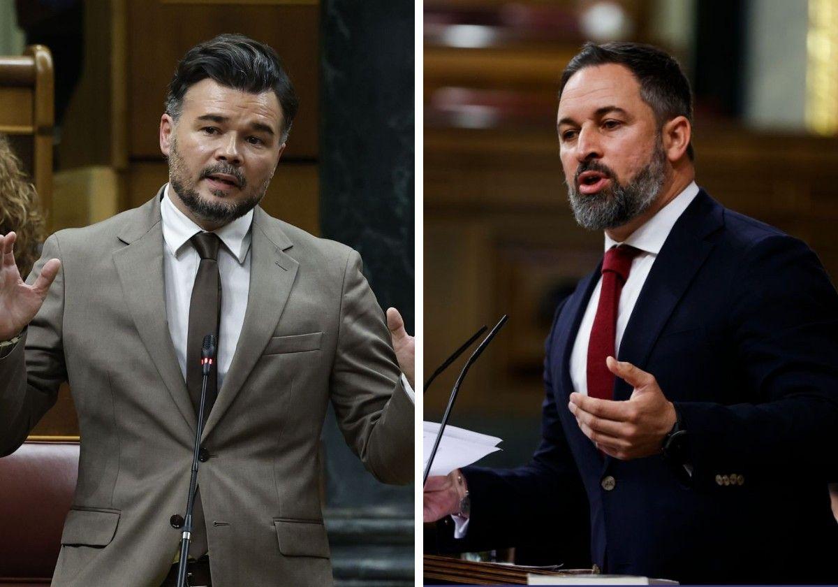 El intercambio de 'zascas' entre Rufián y Abascal: «Está enamorado de mí»