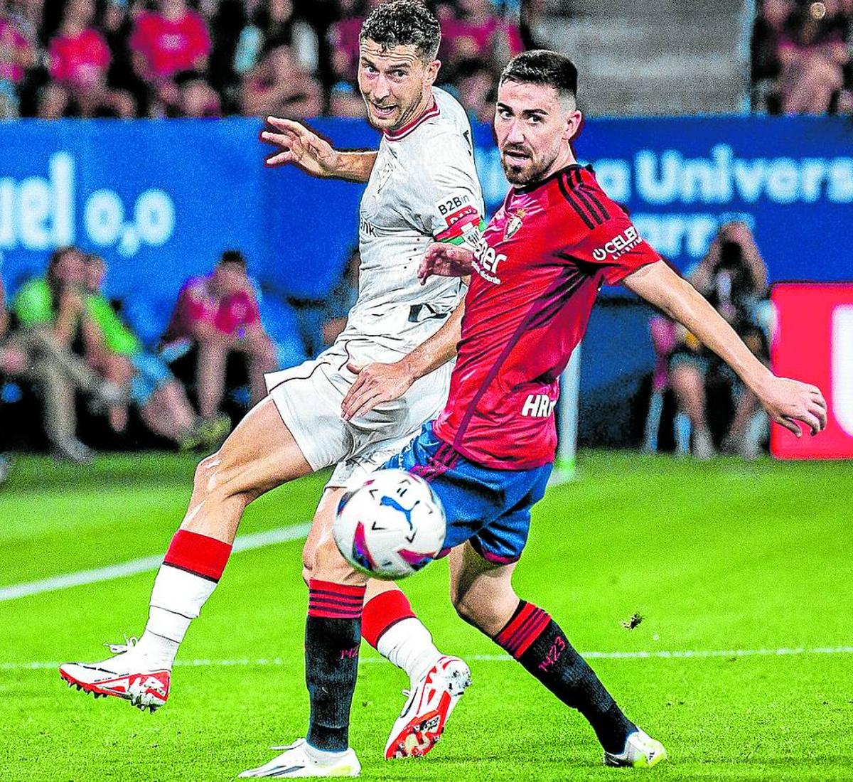 Imagen del encuentro de Liga la pasada temporada en Pamplona.