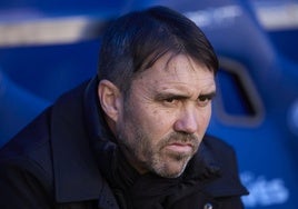 Coudet, durante el último partido del Alavés en Mendizorroza frente al Athletic.