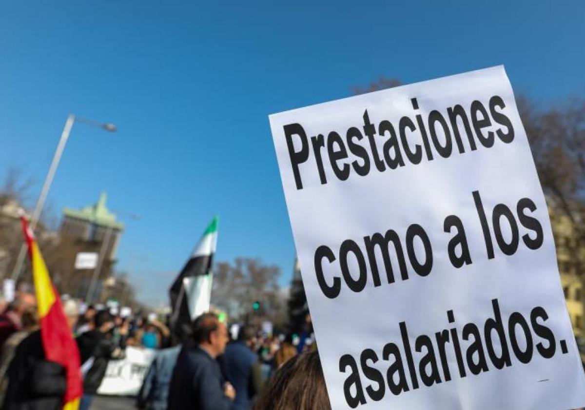 Manifestación de autónomos en Madrid.