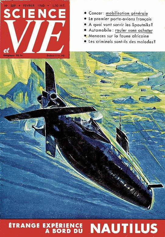 Imagen - El experimento telepático del 'Nautilus' fue portada de la revista de divulgación científica 'Science et Vie' en 1960. Y 'The Gazette' de Montreal publicó en 1947 que los platillos volantes eran de construcción española.