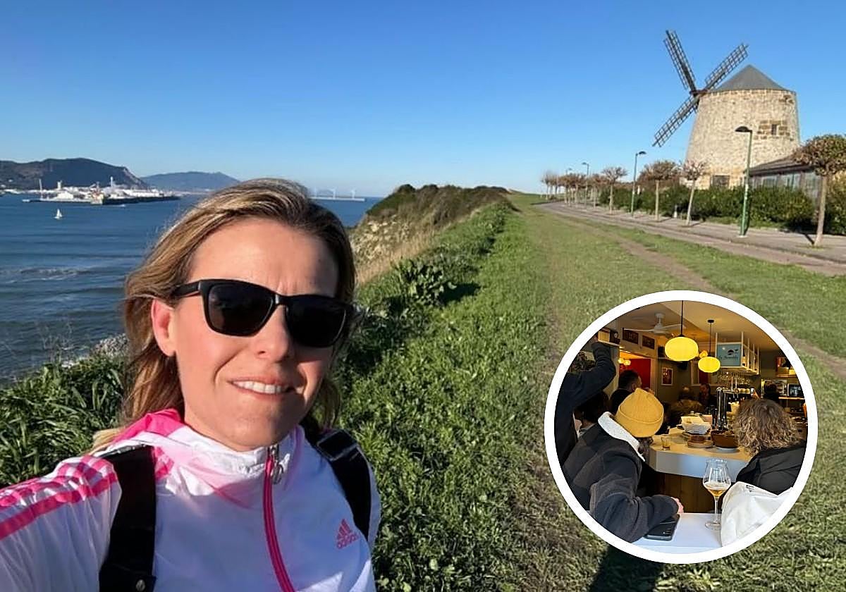 Andrea Ropero disfruta de la pre-Nochevieja en Algorta: footing por la mañana y visita al templo del vermú