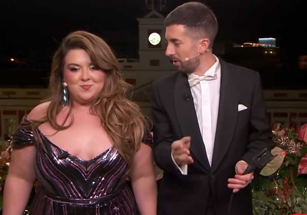 Lalachus deslumbra con un vestido de la diseñadora que acaba de abrir tienda en Bilbao