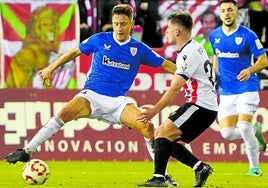 En Las Gaunas. Herrera fue titular en el partido de Copa ante la UD Logroñés.