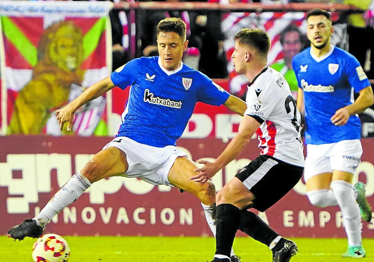 En Las Gaunas. Herrera fue titular en el partido de Copa ante la UD Logroñés.