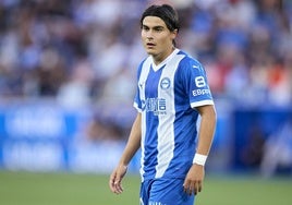 Luka Romero, en un partido con el Alavés.