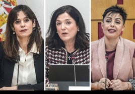 Maider Etxebarria (PSE), Beatriz Artolazabal (PNV) y Rocío Vitero (EH Bildu).