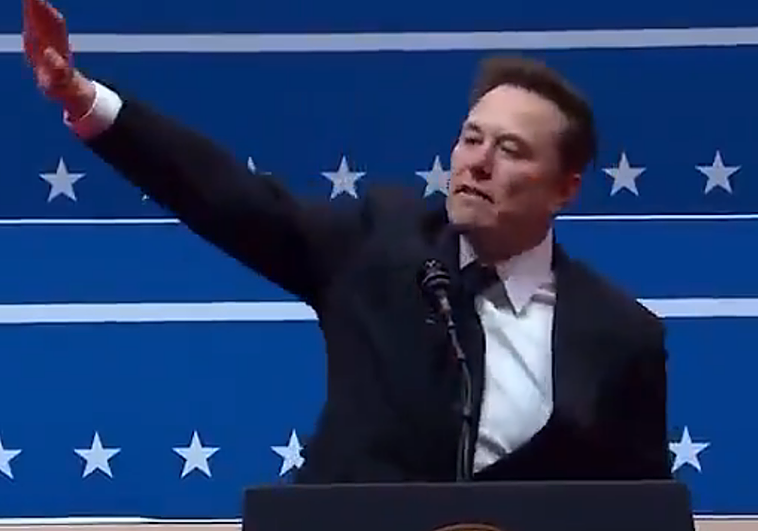 El polémico gesto de Elon Musk que recuerda al saludo nazi tras la ...