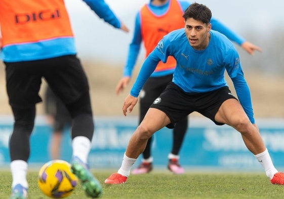 Carlos Martín, en el entrenamiento del martes.