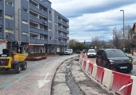 Se prevé que las obras en la calle Sabino Arana, en Berango, culminen en un mes.