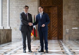 Salvador Illa e Imanol Pradales se han reunido este jueves en el Palau de la Generalitat.