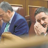 Aitor Esteban y Santiago Abascal se sientan en la misma fila del Congreso, separados por la escalera.