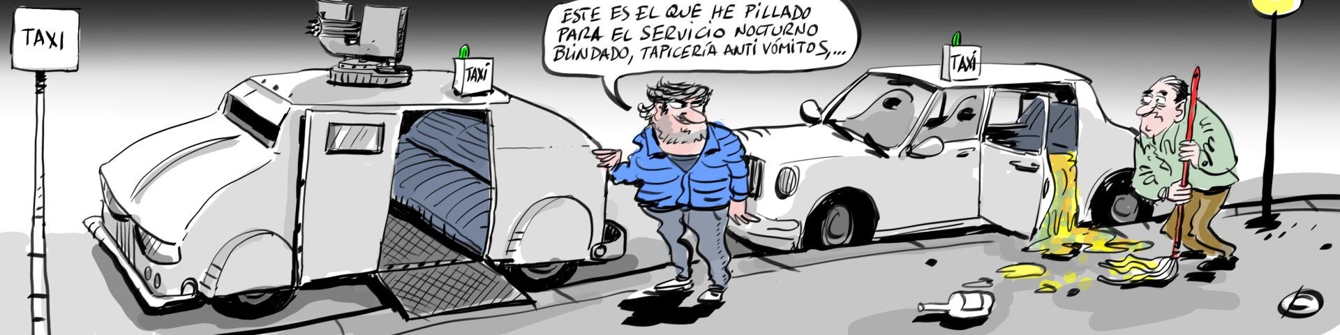 La viñeta de Cerrajería sobre el servicio de taxi en Vitoria