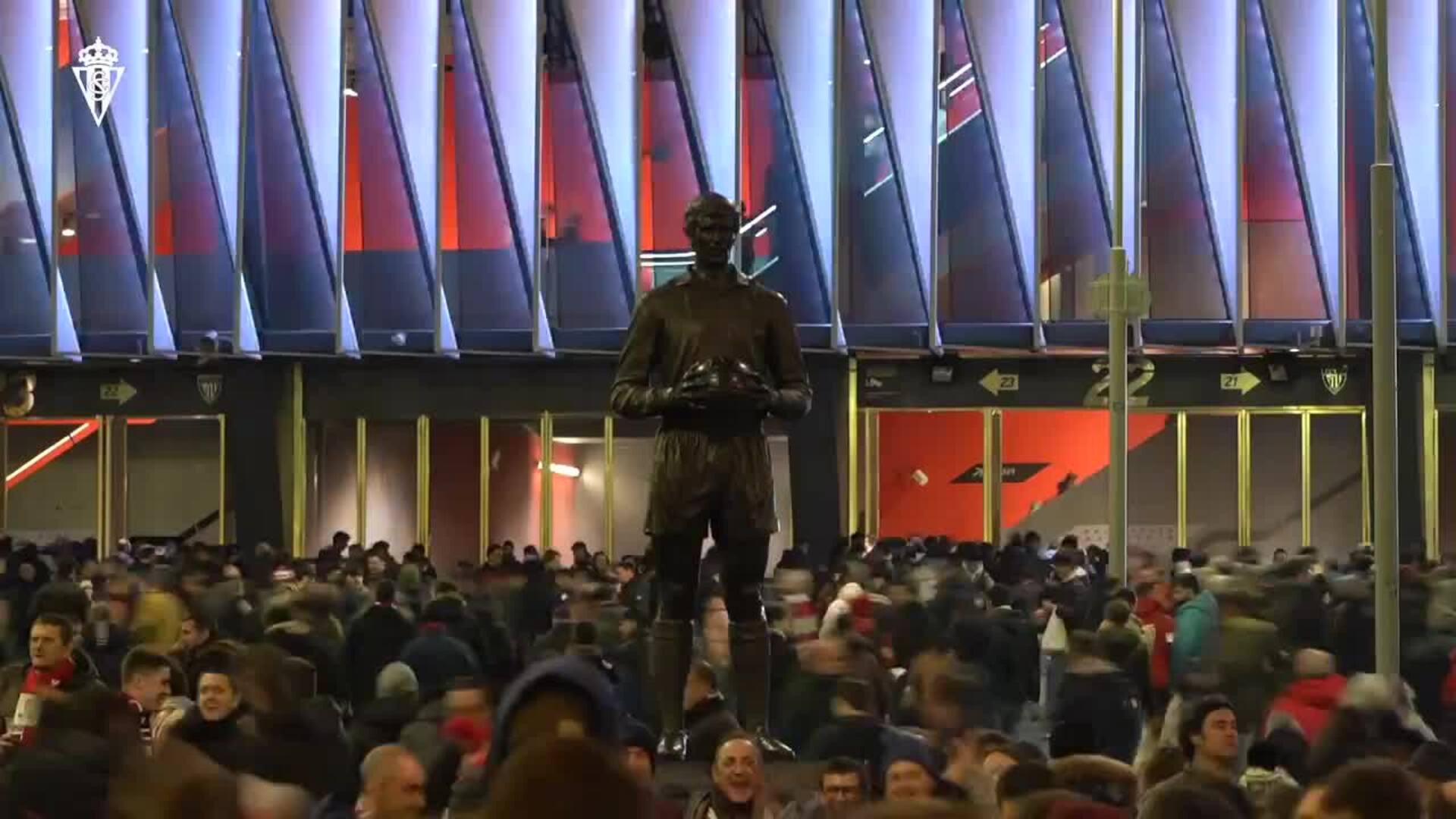 El bonito homenaje a Bilbao con el que el Sporting da la bienvenida a Nico Serrano