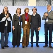 Cuca Gamarra, Ana Iribar -viuda de Gregorio Ordóñez- y José María Aznar, en el homenaje de este sábado en San Sebastián.