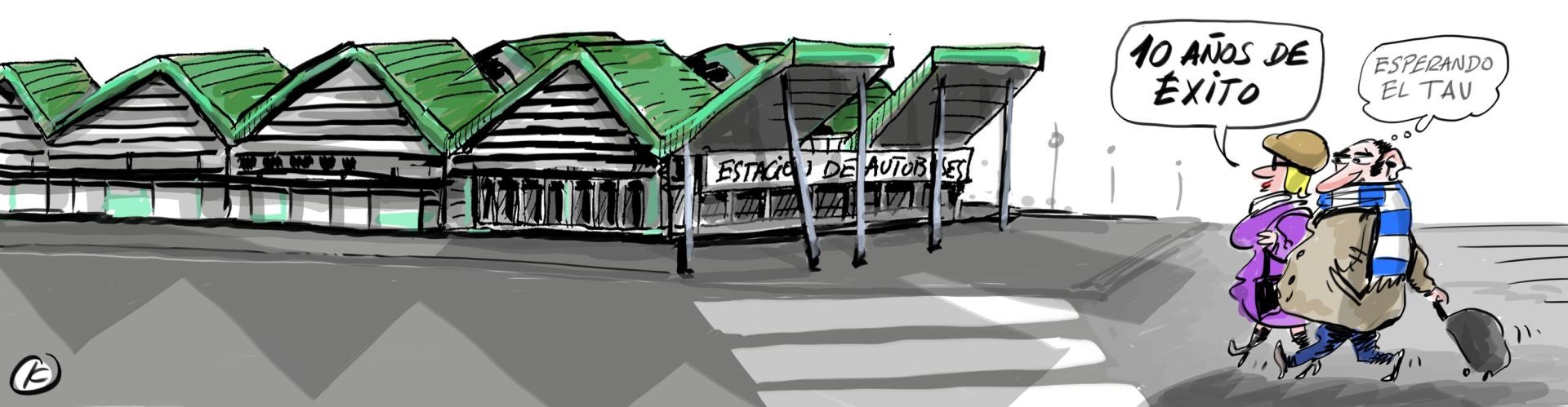 La viñeta de Cerrajería sobre el récord de pasajeros de la estación de autobuses de Vitoria