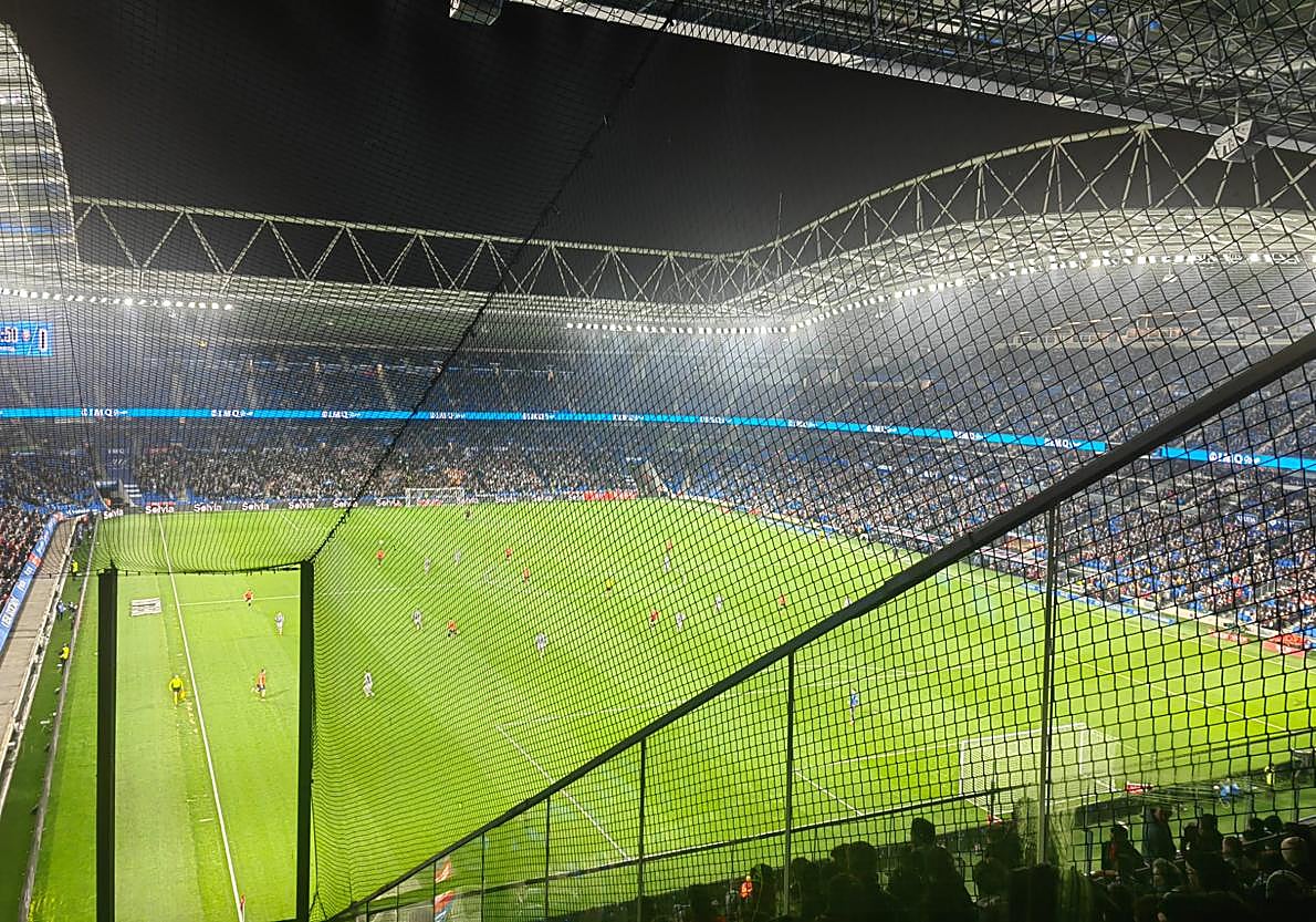 Fotografía que compartió el aficionado rojillo en redes de su escasa visión en Anoeta.