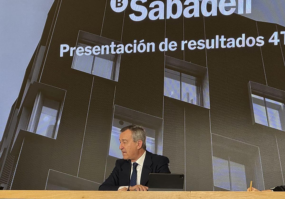 César González-Bueno en su comparecencia hoy para explicar los resultados del banco en 2024.
