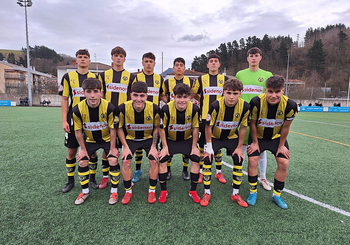 El once del que dispuso el Basconia el pasado domingo para enfrentarse al Aretxabaleta.