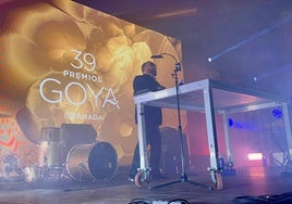 Carlos Areces pinchando en la fiesta posterior a la gala en el Palacio de Congresos de Granada.