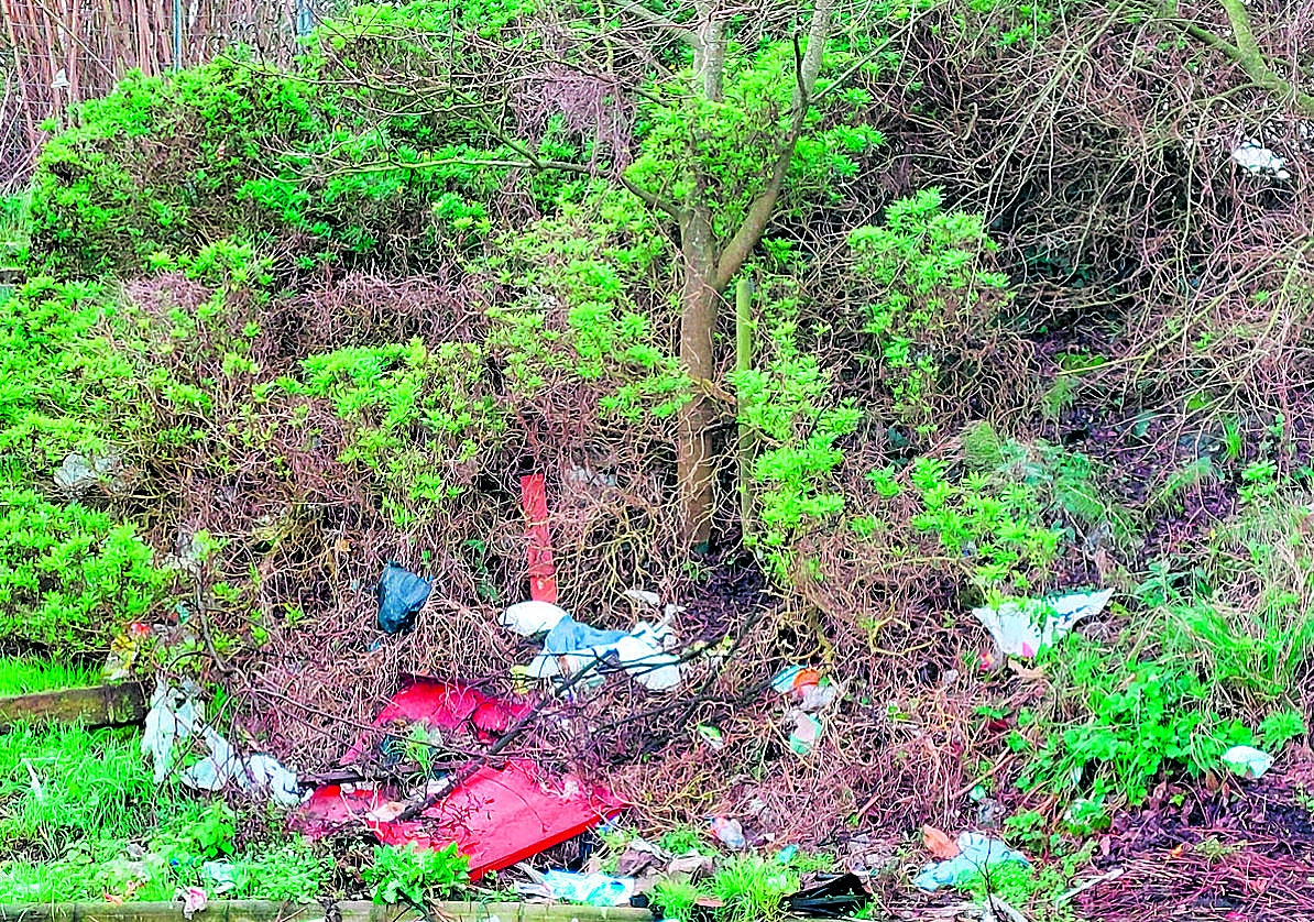 Los desperdicios acaban en el cauce del río Gobela.