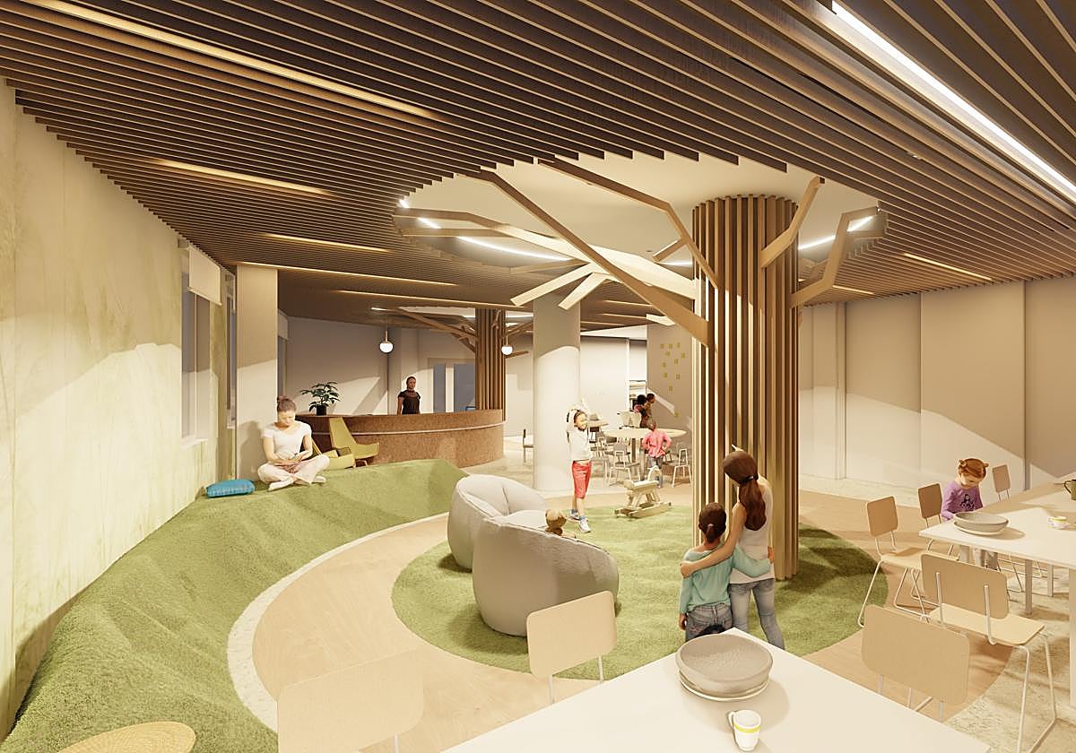 El futuro equipamiento infantil hará un guiño a una zona verde y a la mitología vasca.