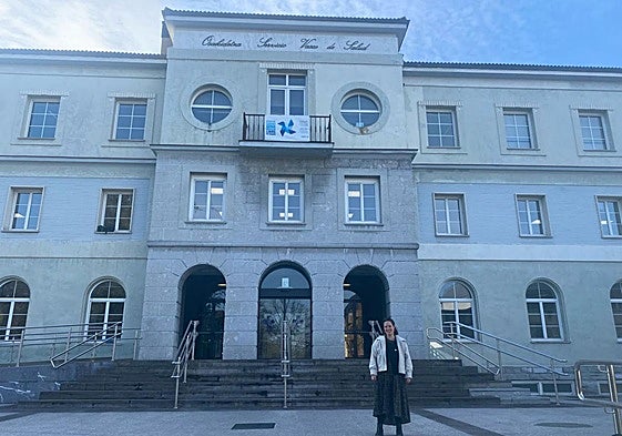 La alcaldesa, Eneritz Azpitarte, momentos antes de la reunión.