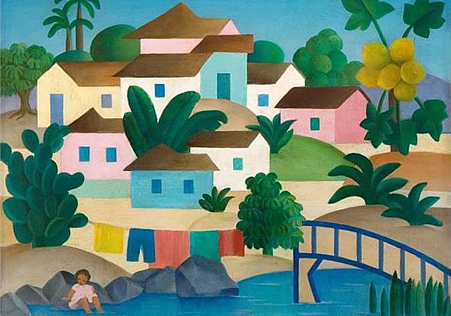 'Aldea con puente y papayo' (1953).