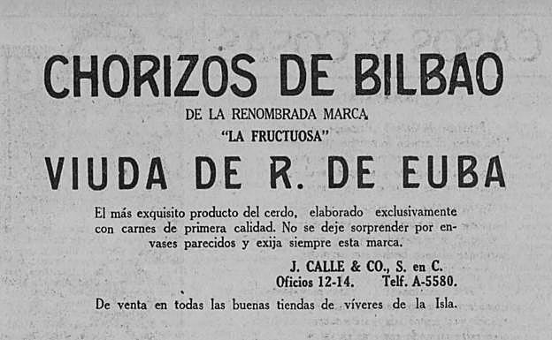 Anuncio de La Fructuosa - Diario de la Marina (La Habana, Cuba) 5 de enero 1926.