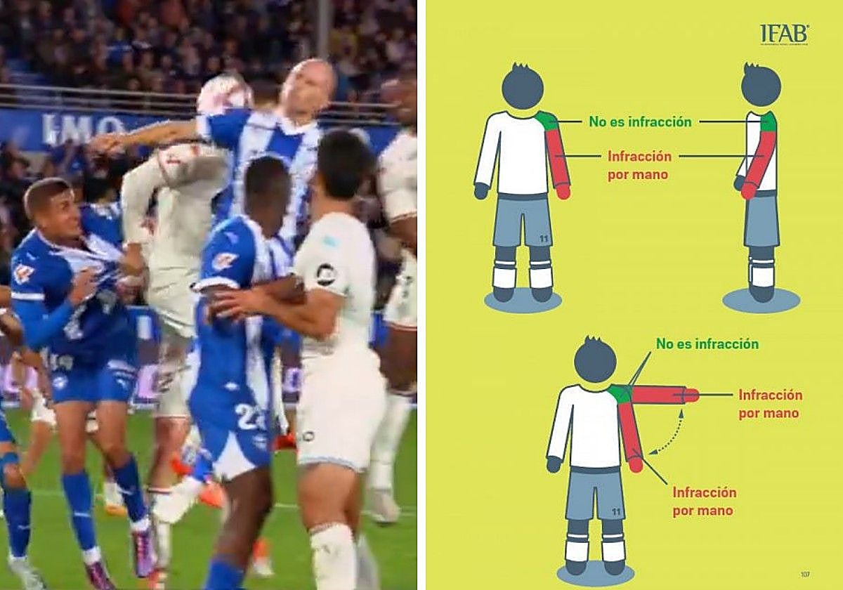 El penalti señalado por mano de Guridi contra el Valladolid y lo que recogen las reglas de juego. .