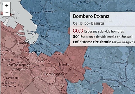 Más cánceres en San Francisco, problemas respiratorios en Muskiz y ansiedad en Miribilla