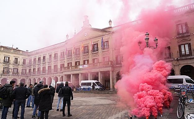 Un momento de la protesta.