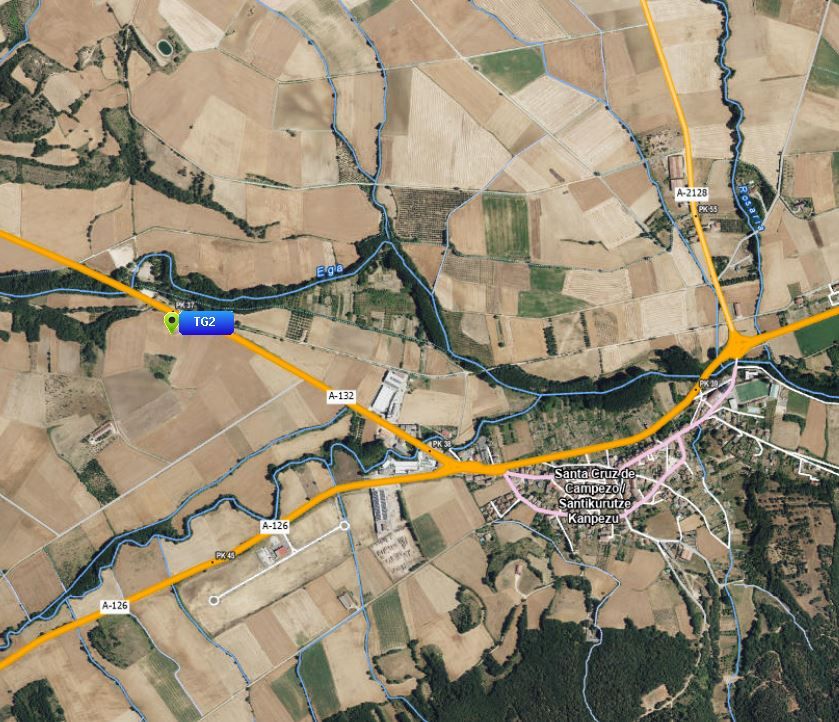 Dos personas heridas tras una salida de calzada en Campezo