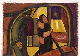 Detalle de la obra 'Despedida en la cárcel', de María Franciska Dapena.