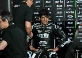 La primera caída de Martín fue en los test de Sepang.