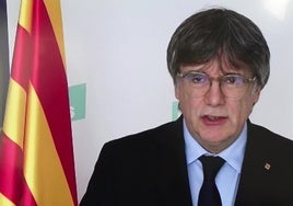 Carles Puigdemont, en videoconferencia.
