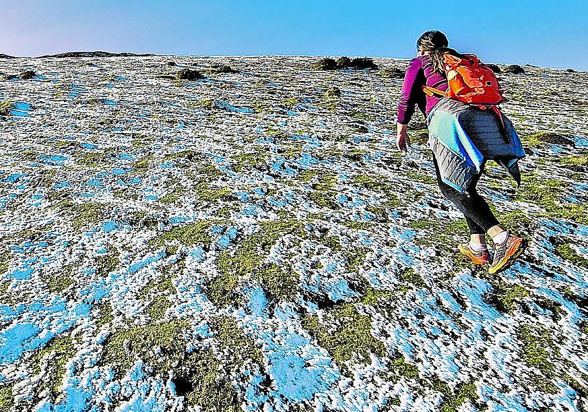 En función de las heladas, la cima puede estar cubierta por un manto de nieve.